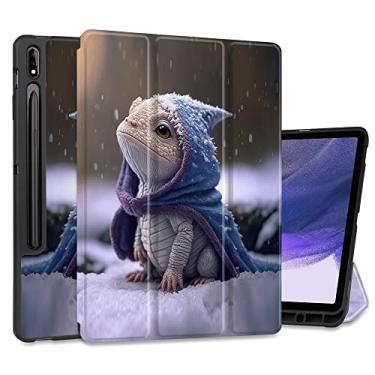 Imagem de MEEgoodo Capa para Samsung Galaxy Tab S8 Plus 2022/S7 FE 2021/S7 Plus 2020 31.5 cm, capa para tablet com suporte dobrável de couro + capa traseira de TPU macio + despertar/hibernar automaticamente,