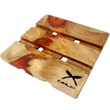 Imagem de Descanso de Panela em Madeira Nobre 18x18cm Zanline Apoio Porta Panelas e Travessas Quadrado