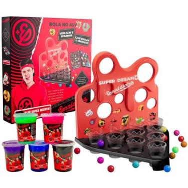 Imagem de Jogo Bola No Alvo Enaldinho Com 6 Potes Slime + 11 Bolinhas - Toys Lab