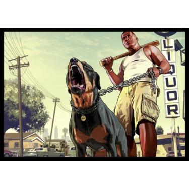 Imagem de Quadro Game Gta V Franklin Arte Moldura 42x29cm - Fanarte