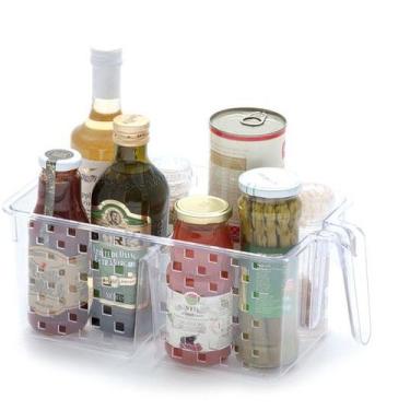 Imagem de Organizador Porta Mantimentos Alça Armário Geladeira Cozinha 34x19x14c