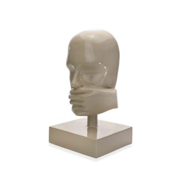 Imagem de Escultura Rosto Silêncio Em Cerâmica Nude 25x15