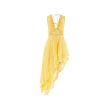 Imagem de GUESS Vestido Danny feminino ecológico sem mangas, Raise Sun Yellow, PP