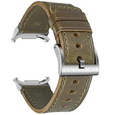 Imagem de Pulseira de substituição de couro vintage de chifre compatível com Samsung Galaxy Watch Ultra (2025/2024), para Galaxy Watch 7 Ultra, 47 mm/Watch 8 Ultra, masculina e feminina