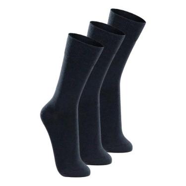 Imagem de Kit com 3 Pares de Meias Casual Lupo 1210-201, Azul marinho, 37-44