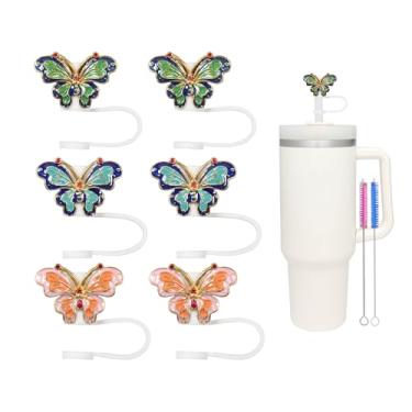 Imagem de Capa de canudo de 10 mm para copo Stanley, topo de palha de silicone para copo Stanley de 30 e 1,134 g com copos, acessórios de copo reutilizáveis, presente de decoração bonito para mulheres e meninas