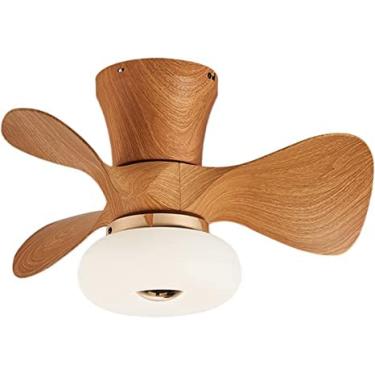 Imagem de Ventiladores de teto com luzes e controle remoto Silent Mini Led Ventilador de teto regulável Lustre 64W Reversível 6 velocidades temporizador Ventilador de teto com iluminação para sala de