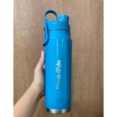 Imagem de Garrafa Térmica Estilo Personalizada 800ml Logo Nome Time (Azul Bebê)