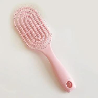 Imagem de Escova de cabelo, escova de desembaraçar para cabelos cacheados e lisos, escova de desembaraçar, escova de cabelo para todos os tipos de cabelo, rosa