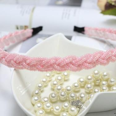 Imagem de Bandanas femininas brilhantes com contas coloridas acessórios de cabelo