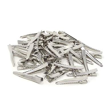 Imagem de 50 peças de grampos de cabelo de jacaré de prata com bico de pato grampos de cabelo DIY acessórios de cabelo suprimentos para cuidados com o cabelo, artesanato