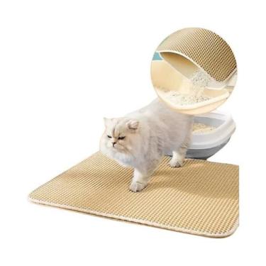 Imagem de Tapete Grande Antiderrapante Para Caixa De Areia De Gato, Camada Dupla