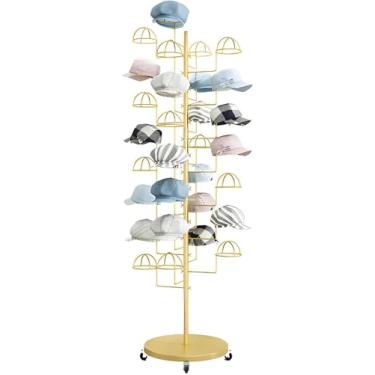 Imagem de Suporte de exibição independente para chapéu de rodinhas, organizador de grande capacidade e suporte de armazenamento para bonés de beisebol, chapéus de caubói, chapéus de aba completa - Suporte móvel