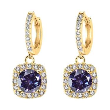 Imagem de Brincos Femininos De Moissanite 1ct VVS D, Banhados a Ouro 18K, Prata 