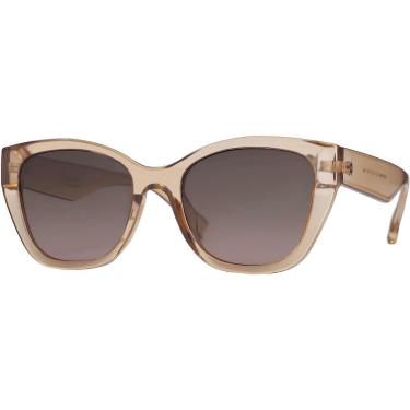 Imagem de Óculos de Sol Feminino Redondo Grande Marrom Claro UV400 Polarizado 2540-Feminino