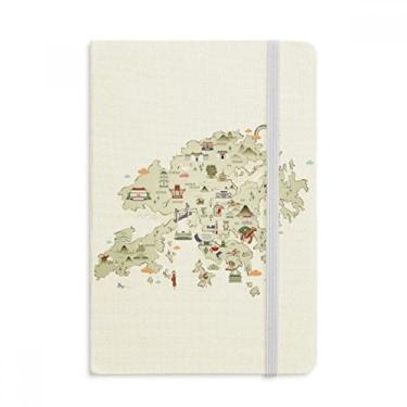 Imagem de Mapa de Hong Kong para trilhas, caderno, China, capa dura, diário clássico A5
