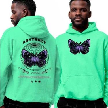 Imagem de Moletom Estampado Algodão‎ Abstract Butterfly Street Purple-Unissex