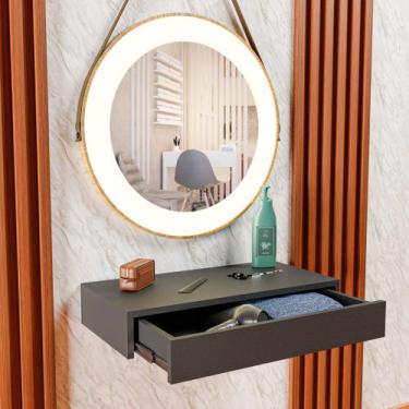 Imagem de Gaveta Suspensa Moderno Penteadeira Em Mdf Preto Trilho Telescópico El