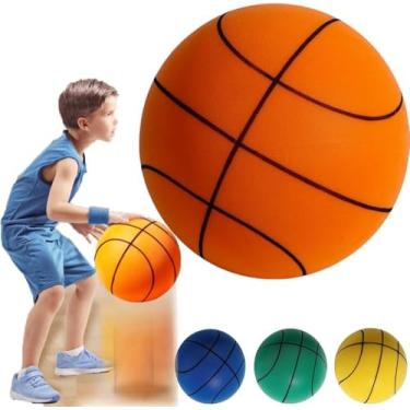 Imagem de Bola de basquete silenciosa, bola de basquete silenciosa, tamanho 7/5/3, bola de treinamento de espuma (laranja, 5)