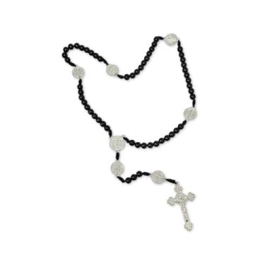 Imagem de Terço Medalhas De São Bento Acrílico Preto