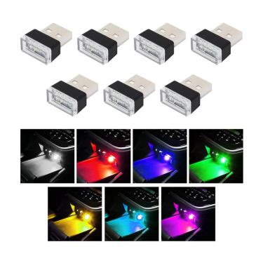 Imagem de Lâmpada LED para ambiente de interior de carro Augeny 7 pcs USB multicolorida