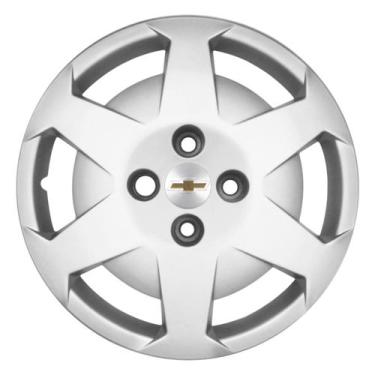 Imagem de Calota Aro 14 012CB-PTA + Emblema Alumínio GM Escovado - Garagem Onlin