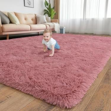 Imagem de Ailyei Tapetes felpudos macios para quarto de meninas e crianças, 10 x 15 cm, rosa blush, felpudo, para sala de estar, berçário, luxuoso, moderno, para quarto, dormitório, decoração de casa