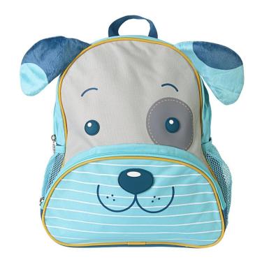 Imagem de Mochila Escolar Infantil Com Alças Reforçadas Para Menino Estudar Cachorro Azul