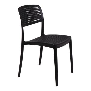 Imagem de Cadeira Tramontina Serena Preto Empilhável Em Polipropileno Com Proteção Antimicrobiana