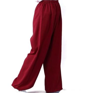 Imagem de Calças De Tai Chi Calças De Treinamento De Kung Fu Artes Marciais Chinesas Tai Chi Kung Fu Wing Chun Shaolin Yoga Knickerbockers Graciosas Calças De Treinamento De Perna Larga Solta, 02, L