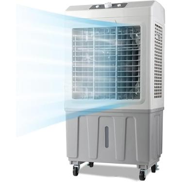 Imagem de Resfriador De Ar Evaporativo, Tanque De água 70l 3 Velocidades, Oscilação De 120 °, Resfriador Evaporativo Com Roda, Resfriador De Ar De Pântano Industrial Para Exterior