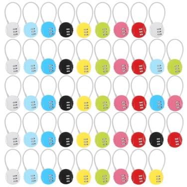 Imagem de Moxweyeni Pacote com 48 cadeados de combinação de 3 dígitos, pequeno combo de bagagem, cabo cadeado, impermeável, redefinível, para escola, academia, academia, mochila de viagem, armazenamento de mala