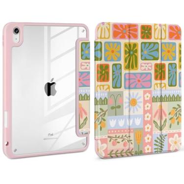 Imagem de Loyrina Capa para iPad Mini (A17 Pro, modelo 2024, 7ª geração) / Mini 6 (modelo 2021, 6ª geração) 8,3 polegadas - estampas fofas com capa traseira transparente, suporte magnético Wake Sleep com três
