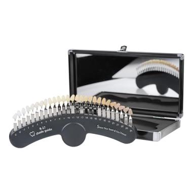 Imagem de REEHUT R-27 Guia de sombra de clareamento dental Tabela de sombras de branqueamento dental 3D R-27 Cor de dente profissional comparando rastreamento com capa e espelho 27 cores