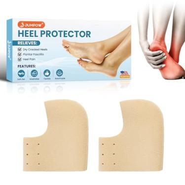 Imagem de JUMPOW Protetores de calcanhar para fascite plantar – protetores de calcanhar respiráveis, alívio da dor nos calcanhares para mulheres e homens – Almofadas de calcanhar para esporão de calcanhar
