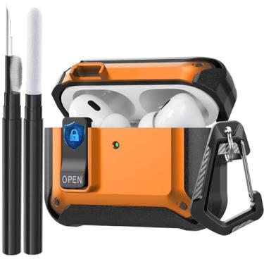 Imagem de Compatível com AirPods Pro 3 Case Lock 2025, capa protetora à prova de choque para AirPods iPod Pro 3ª geração para homens e mulheres com kit de limpeza e mosquetão
