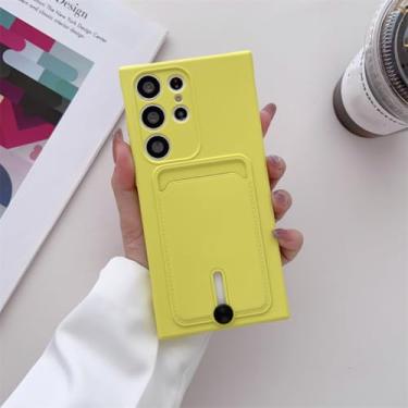 Imagem de Capa de silicone com porta-cartões para Samsung Galaxy S24 S23 S22 S21 S20 Fe Ultra Plus A02 A12 A21s A22 A32 A52 A72 A51 A71 (para Samsung A13 4G/Amarelo)