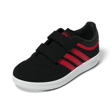 Imagem de adidas Tênis de basquete unissex infantil Hoops 4.0, Preto/Better Scarlet/Branco, 5.5 Big Kid