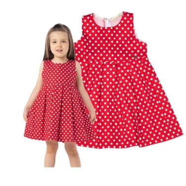 Imagem de Vestido Infantil Festa Menina Minnie Poá Com Bolinhas - Vrasalon, P (3