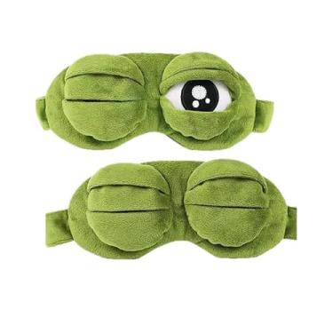 Imagem de Máscara de dormir em forma de sapo, máscara de olho macia e confortável para dormir, viagens e escritório, hipoalergênica, sem álcool, sem fragrância para todos os tipos de pele (1 peça)