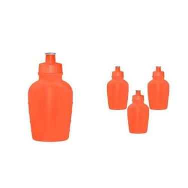 Imagem de Kit 4 Cantis 500Ml Laranja Neon Plástico Premium - Bb Store