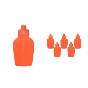 Imagem de Kit 6 Cantis 500Ml Laranja Neon Plástico Premium - Bb Store