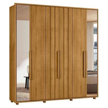 Imagem de Guarda Roupa Casal Veronese 06 Portas Com Espelhos 230 Cm Cumaru Madetec Cumaru