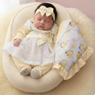 Imagem de Saída de Maternidade Menina Aconchego Lívia Amarelo 5 Peças P