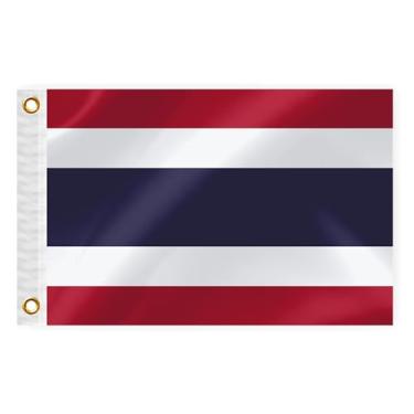 Imagem de Bandeira náutica de barco da Tailândia 30 x 45 cm bandeira marinha tailandesa dupla face nylon pequeno iate vela pontão ATV bicicleta caminhão motocicleta bandeira com 2 ilhós de latão