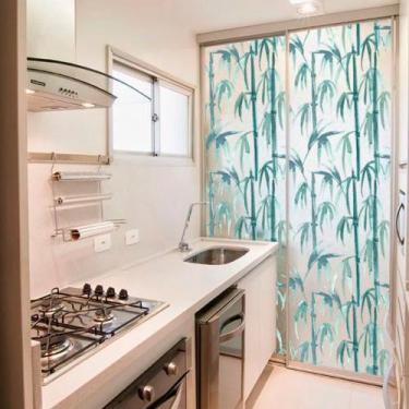 Imagem de Adesivo Para Vidro Box Banheiro Jateado Decorado Bamboo Prova D'Agua -