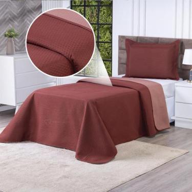 Imagem de Colcha Cobre Leito Solteiro 2 Peças Dupla Face 200 Fios Matelado Ultra