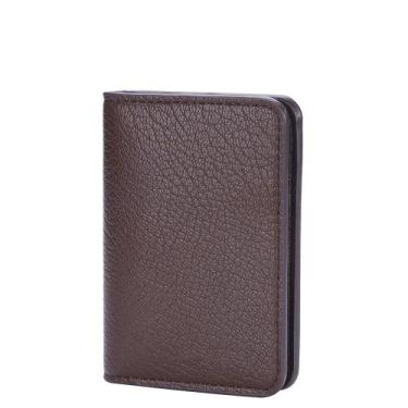 Imagem de Carteira masculina compacta fina porta cartão documentos - SWG, Marrom