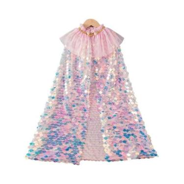 Imagem de Capa De Princesa Com Lantejoulas Brilhantes Para Meninas, Fechamento C