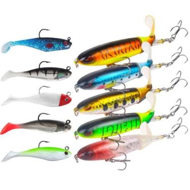 Imagem de Kit 10 Iscas Artificiais modelo Hélice whopper + isca soft - SWG, Colo
